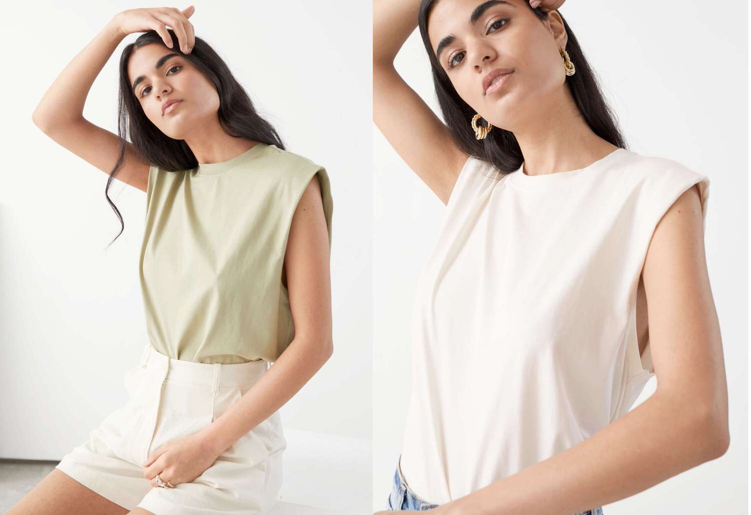 & Other Stories Padded Shoulder Tank Top